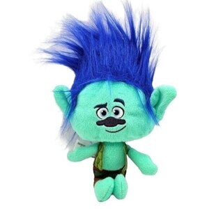 2/$15 Trolls Hug N Plush 13" Blue Hair Mustache Vest Pants Branch Doll Hasbro